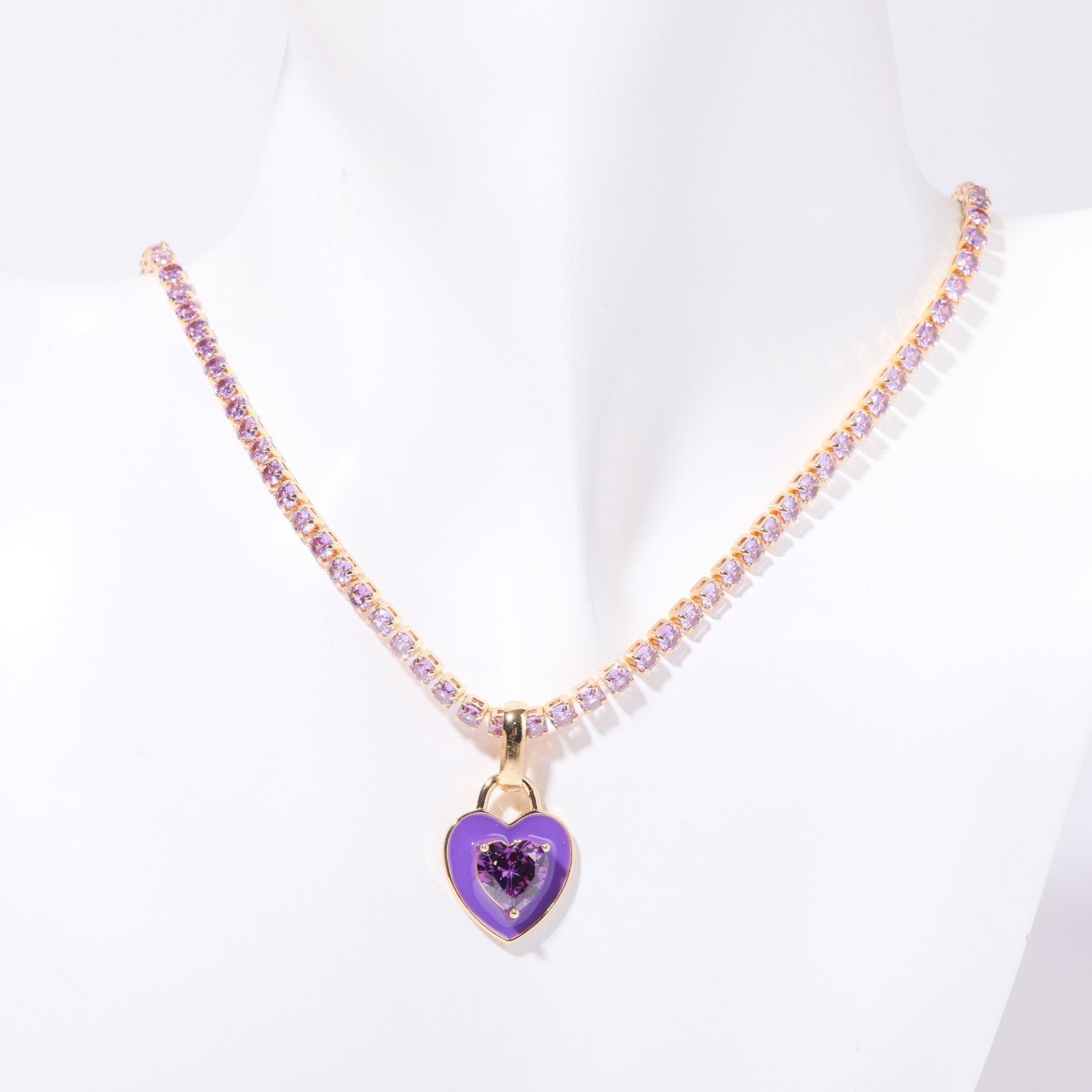 Wholesale Colored Zircon Titanium Steel Necklaces